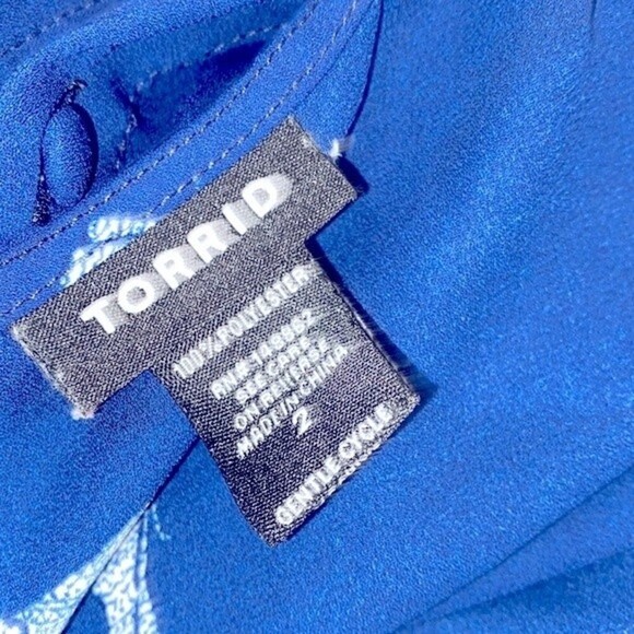 Torrid elephant print blue boho top size 2X - Picture 4 of 7